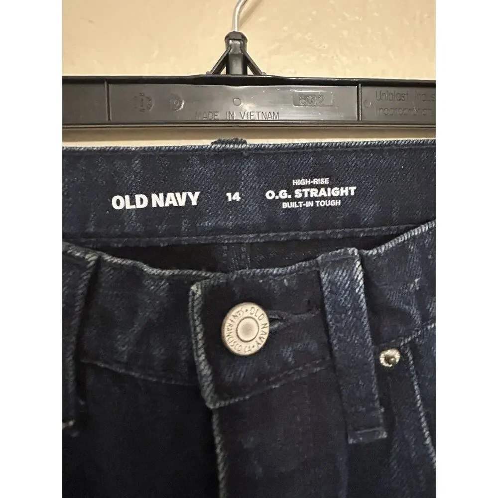 Old Navy OG Straight / Adjustable Waist Denim Tapered Leg Jeans / Girls 14